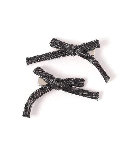 niko and...（ニコアンド）の「デニムリボンクリップ[tiny tiny(ティニーティニー)]（バレッタ/ヘアクリップ・レディース・ブラック/インディゴブルー・0）」の7枚目の写真