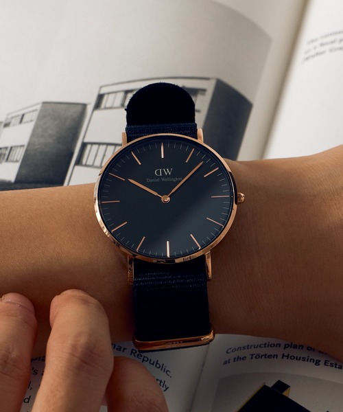Daniel Wellington(ダニエルウェリントン)の「【Daniel Wellington】クラシック ドーバー 腕時計 ナイロンベルト DW00600309(アナログ腕時計・レディース・ブラック/ホワイト・FREE)」の2枚目の写真