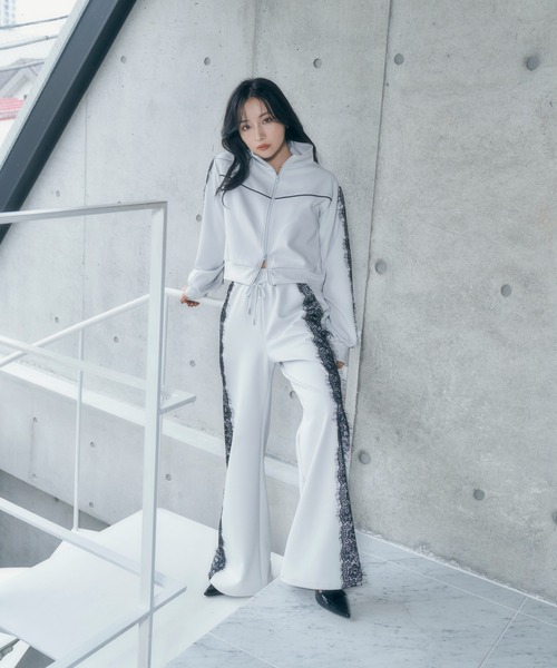 ANDGEEBEE（アンジービー）の「レースラインパンツ（その他パンツ・レディース・グレー/ブラック・FREE）」の6枚目の写真