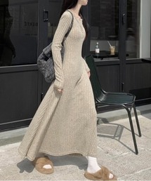 LADY LIKE（レディライク）の「ヘンリーネックロングカットワンピース（ワンピース）」