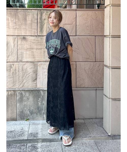 Ungrid（アングリッド）の「カレッジロゴビッグTee（Tシャツ/カットソー・レディース・チャコールグレー/オフホワイト/ネイビー・FREE）」の16枚目の写真