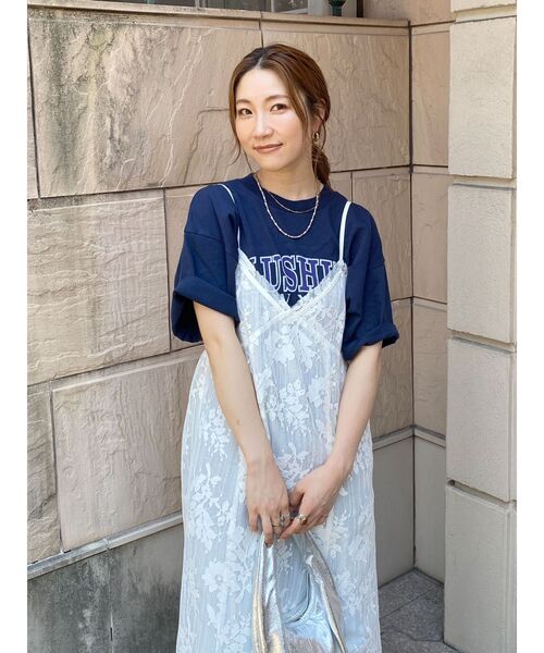 Ungrid（アングリッド）の「カレッジロゴビッグTee（Tシャツ/カットソー・レディース・チャコールグレー/オフホワイト/ネイビー・FREE）」の19枚目の写真