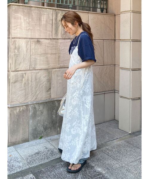 Ungrid（アングリッド）の「カレッジロゴビッグTee（Tシャツ/カットソー・レディース・チャコールグレー/オフホワイト/ネイビー・FREE）」の21枚目の写真