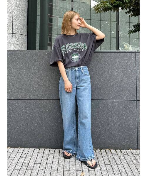 Ungrid（アングリッド）の「カレッジロゴビッグTee（Tシャツ/カットソー・レディース・チャコールグレー/オフホワイト/ネイビー・FREE）」の8枚目の写真