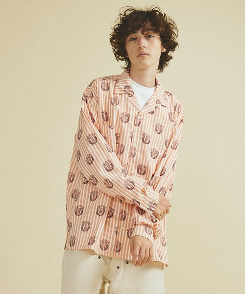 417 EDIFICE（フォーワンセブンエディフィス）の「ストライプ プリント プリントシャツ（シャツ/ブラウス・メンズ・レッド/サックスブルー/ブラック・MEDIUM/LARGE）」の3枚目の写真