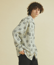 417 EDIFICE | ストライプ プリント プリントシャツ(シャツ/ブラウス)