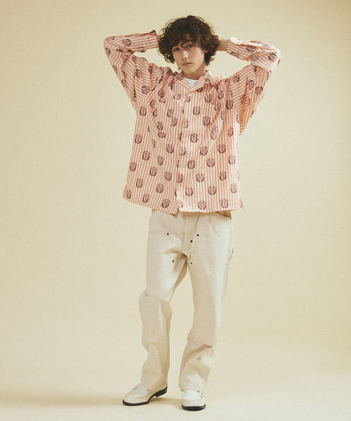 417 EDIFICE（フォーワンセブンエディフィス）の「ストライプ プリント プリントシャツ（シャツ/ブラウス・メンズ・レッド/サックスブルー/ブラック・MEDIUM/LARGE）」の6枚目の写真