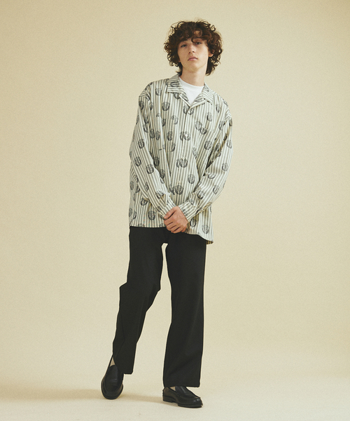 417 EDIFICE（フォーワンセブンエディフィス）の「ストライプ プリント プリントシャツ（シャツ/ブラウス・メンズ・レッド/サックスブルー/ブラック・MEDIUM/LARGE）」の10枚目の写真