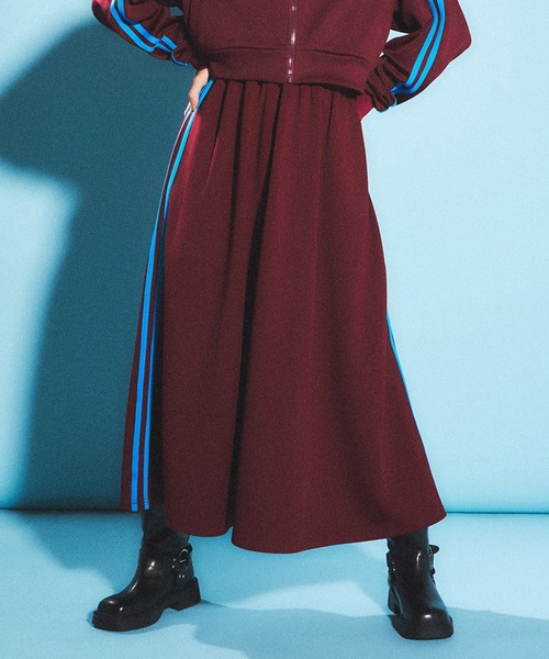 PUNYUS(プニュズ)の「ジャージロングスカート(スカート・レディース・グリーン/ワインレッド/ブラック・1/2/3/4)」の21枚目の写真