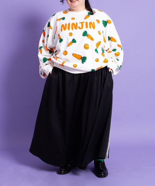 PUNYUS(プニュズ)の「ジャージロングスカート(スカート・レディース・グリーン/ワインレッド/ブラック・1/2/3/4)」の9枚目の写真