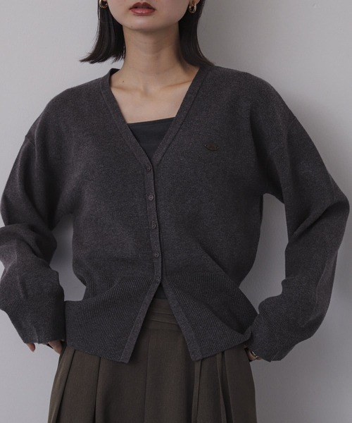 セール】プレートツキニットカーディガン（カーディガン/ボレロ