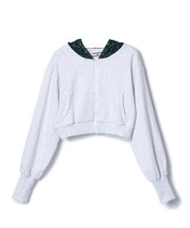 GLITTER ZIP-UP HOODIE
