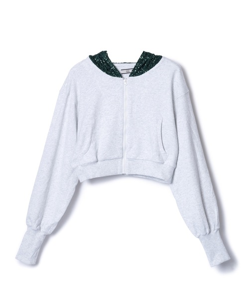 NON TOKYO(ノントーキョー)の「GLITTER ZIP-UP HOODIE(パーカー・レディース・レッド/ブラック/グレー・FREE)」の1枚目の写真