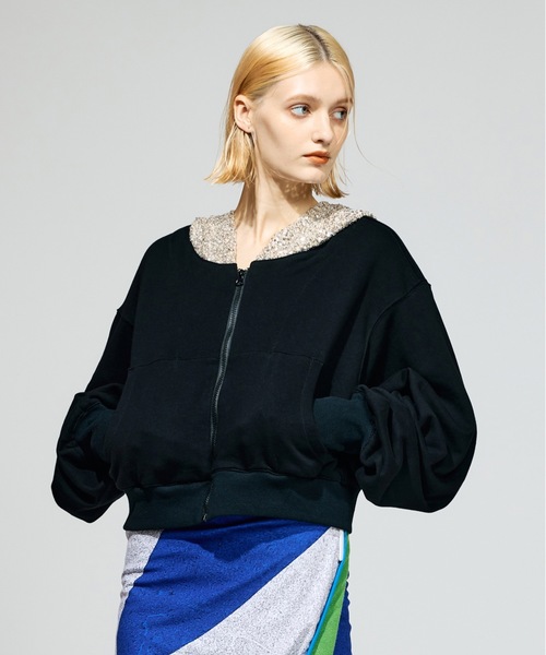 NON TOKYO(ノントーキョー)の「GLITTER ZIP-UP HOODIE(パーカー・レディース・レッド/ブラック/グレー・FREE)」の2枚目の写真