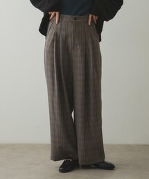 OPAQUE.CLIP | ストレッチチェック ワイドパンツ【洗濯機洗い可】(その他パンツ)