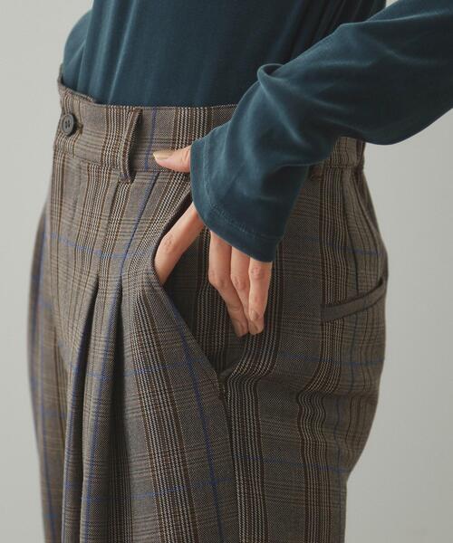 OPAQUE.CLIP（オペークドットクリップ）の「◆ストレッチチェックワイドパンツ【洗濯機洗い可】（その他パンツ・レディース・ブラウン系その他2/ベージュ系1・38/40/42）」の16枚目の写真