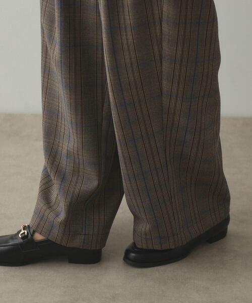 OPAQUE.CLIP（オペークドットクリップ）の「◆ストレッチチェックワイドパンツ【洗濯機洗い可】（その他パンツ・レディース・ブラウン系その他2/ベージュ系1・38/40/42）」の17枚目の写真