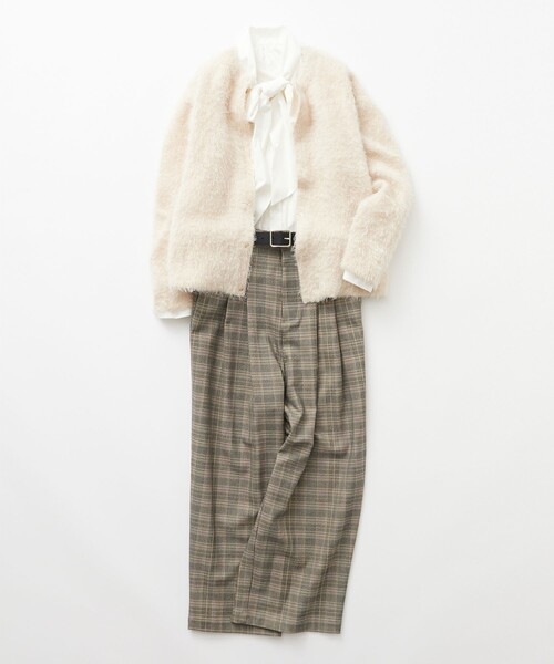 OPAQUE.CLIP（オペークドットクリップ）の「◆ストレッチチェックワイドパンツ【洗濯機洗い可】（その他パンツ・レディース・ブラウン系その他2/ベージュ系1・38/40/42）」の18枚目の写真