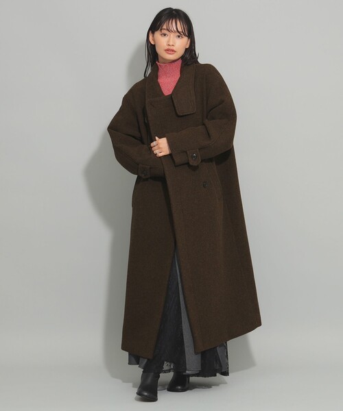 Ray BEAMS(レイビームス)の「モッサ スタンドカラー コート(その他アウター・レディース・ブラウン/ブラック・1/0)」の21枚目の写真