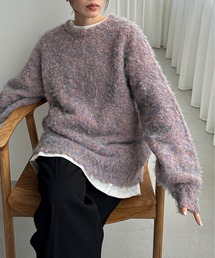 feepur by saya | 【ハンドウォッシャブル】メランジブークレカラーニット(ニット/セーター)