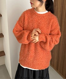 feepur by saya | 【ハンドウォッシャブル】メランジブークレカラーニット(ニット/セーター)