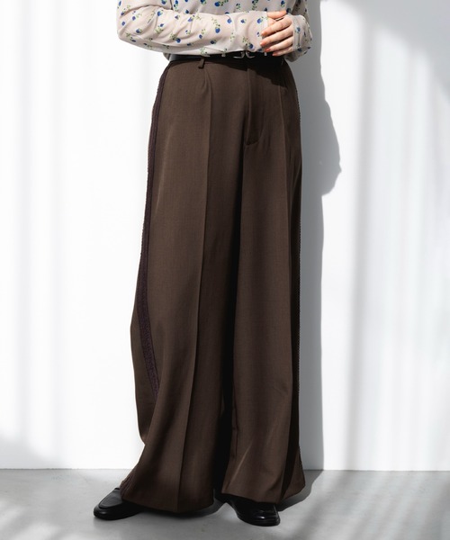 セール】【MAISON BREEZE reveur】side lace tuck pants サイド