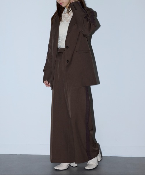 MAISON BREEZE reveur(メゾンブリーズレヴール)の「【MAISON BREEZE reveur】side lace tuck pants サイドレースタックパンツ(スラックス・レディース・ブラック/ブラウン・M/S)」の18枚目の写真