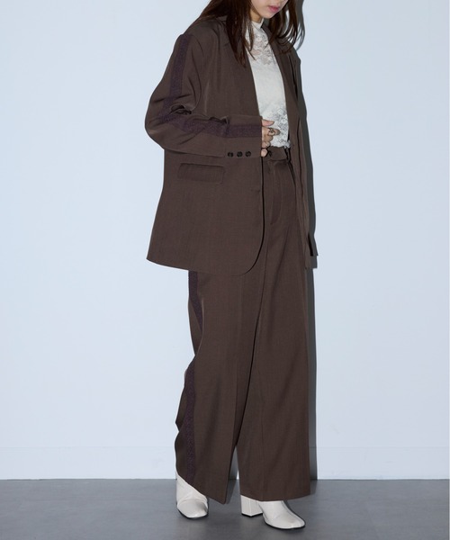 MAISON BREEZE reveur(メゾンブリーズレヴール)の「【MAISON BREEZE reveur】side lace tuck pants サイドレースタックパンツ(スラックス・レディース・ブラック/ブラウン・M/S)」の19枚目の写真