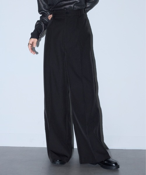 MAISON BREEZE reveur(メゾンブリーズレヴール)の「【MAISON BREEZE reveur】side lace tuck pants サイドレースタックパンツ(スラックス・レディース・ブラック/ブラウン・M/S)」の9枚目の写真
