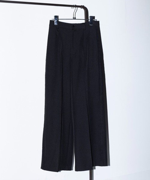 MAISON BREEZE reveur(メゾンブリーズレヴール)の「【MAISON BREEZE reveur】side lace tuck pants サイドレースタックパンツ(スラックス・レディース・ブラック/ブラウン・M/S)」の16枚目の写真