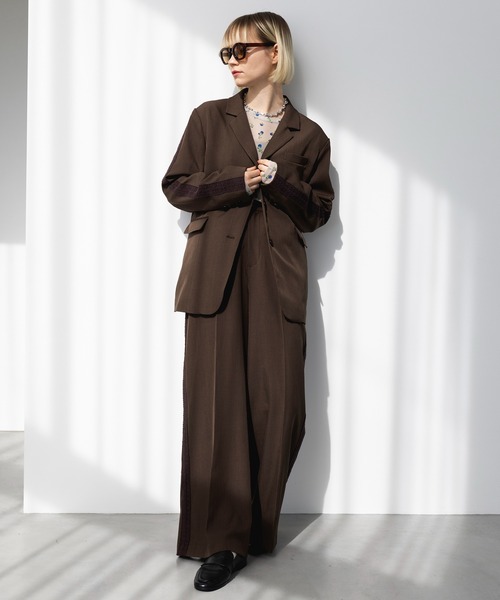 セール】【MAISON BREEZE reveur】side lace tuck pants サイド