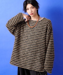 a.p.o.v. フリンジボーダーニットソー