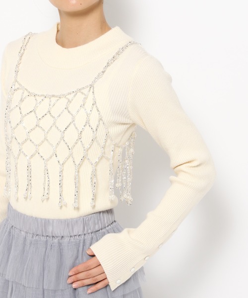 mysty woman(ミスティウーマン)の「スパークルビーズビスチェ 246425(その他トップス・レディース・シルバー・FREE)」の9枚目の写真