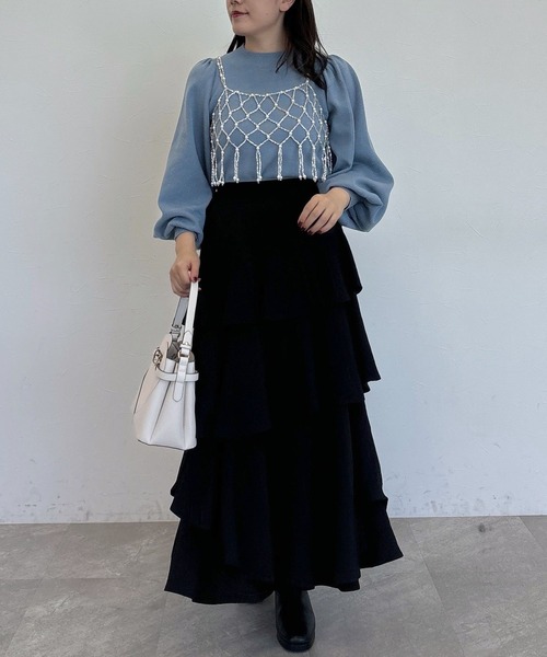 mysty woman(ミスティウーマン)の「スパークルビーズビスチェ 246425(その他トップス・レディース・シルバー・FREE)」の14枚目の写真