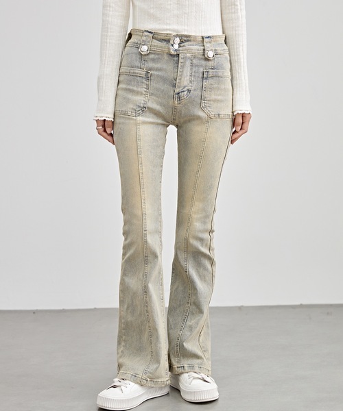 即日発送Lemaire ライトグレー ハイウエストデニムパンツ ベルト付き M 即日発送Lemaire ライトグレー ハイウエストデニムパンツ ベルト