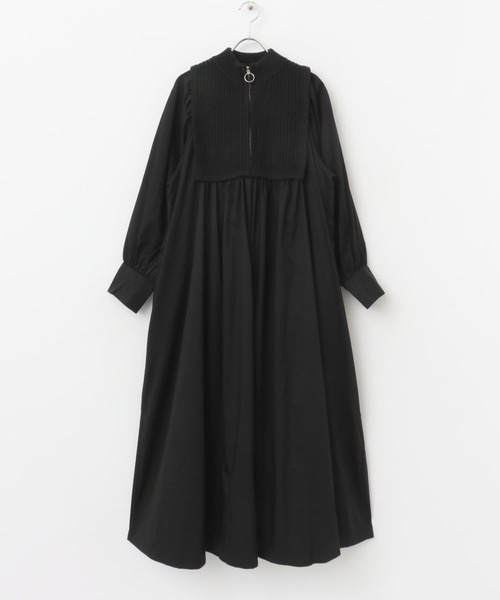 Torrazzo Donna（トラッゾドンナ）の「TORRAZZO DONNA　Knit Broad Cloth Maxi One-piece（ワンピース・レディース・ホワイト/ブラック・FREE）」の2枚目の写真