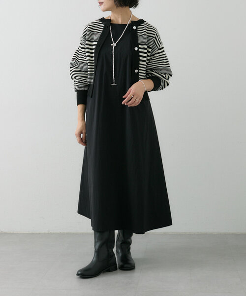 ear PAPILLONNER（イアパピヨネ）の「《洗濯機洗い可》ボーダーカーディガン【SUM1 STYLE(スミスタイル)】（カーディガン/ボレロ・レディース・レッド/ブラック・FREE）」の5枚目の写真