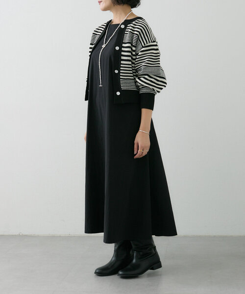 ear PAPILLONNER（イアパピヨネ）の「《洗濯機洗い可》ボーダーカーディガン【SUM1 STYLE(スミスタイル)】（カーディガン/ボレロ・レディース・レッド/ブラック・FREE）」の6枚目の写真