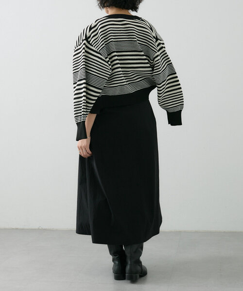 ear PAPILLONNER（イアパピヨネ）の「《洗濯機洗い可》ボーダーカーディガン【SUM1 STYLE(スミスタイル)】（カーディガン/ボレロ・レディース・レッド/ブラック・FREE）」の9枚目の写真