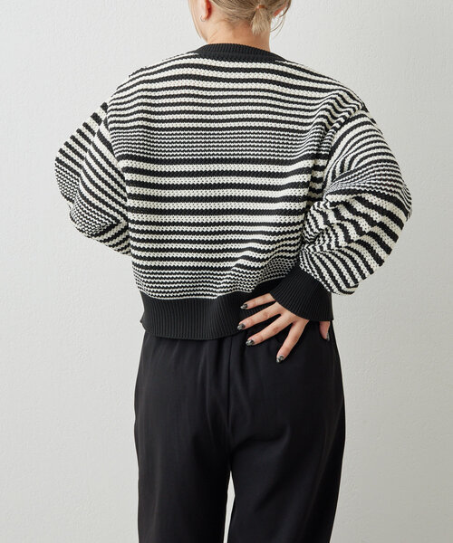 ear PAPILLONNER（イアパピヨネ）の「《洗濯機洗い可》ボーダーカーディガン【SUM1 STYLE(スミスタイル)】（カーディガン/ボレロ・レディース・レッド/ブラック・FREE）」の12枚目の写真