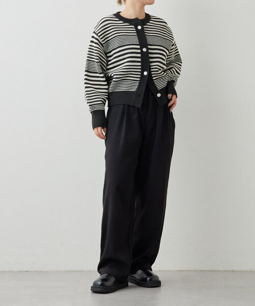 ear PAPILLONNER（イアパピヨネ）の「《洗濯機洗い可》ボーダーカーディガン【SUM1 STYLE(スミスタイル)】（カーディガン/ボレロ・レディース・レッド/ブラック・FREE）」の15枚目の写真