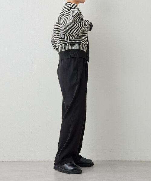 ear PAPILLONNER（イアパピヨネ）の「《洗濯機洗い可》ボーダーカーディガン【SUM1 STYLE(スミスタイル)】（カーディガン/ボレロ・レディース・レッド/ブラック・FREE）」の16枚目の写真