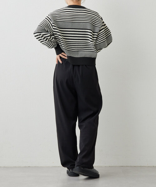 ear PAPILLONNER（イアパピヨネ）の「《洗濯機洗い可》ボーダーカーディガン【SUM1 STYLE(スミスタイル)】（カーディガン/ボレロ・レディース・レッド/ブラック・FREE）」の17枚目の写真