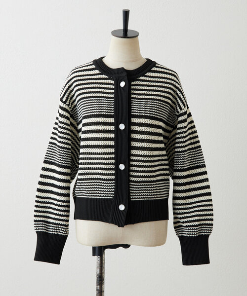 ear PAPILLONNER（イアパピヨネ）の「《洗濯機洗い可》ボーダーカーディガン【SUM1 STYLE(スミスタイル)】（カーディガン/ボレロ・レディース・レッド/ブラック・FREE）」の20枚目の写真