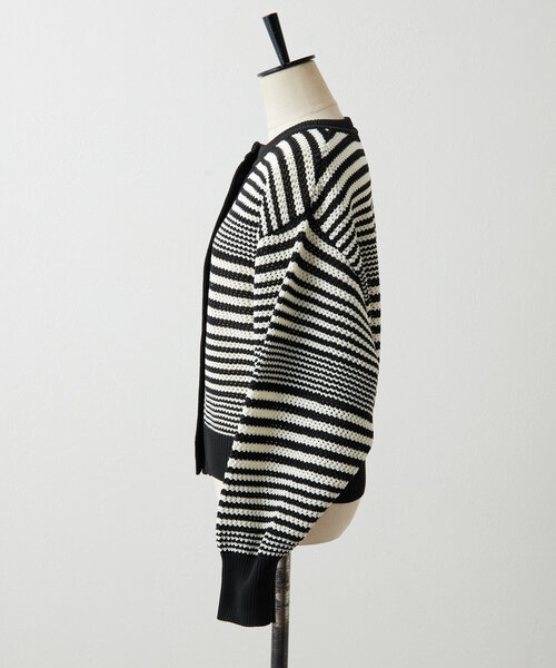 ear PAPILLONNER（イアパピヨネ）の「《洗濯機洗い可》ボーダーカーディガン【SUM1 STYLE(スミスタイル)】（カーディガン/ボレロ・レディース・レッド/ブラック・FREE）」の21枚目の写真