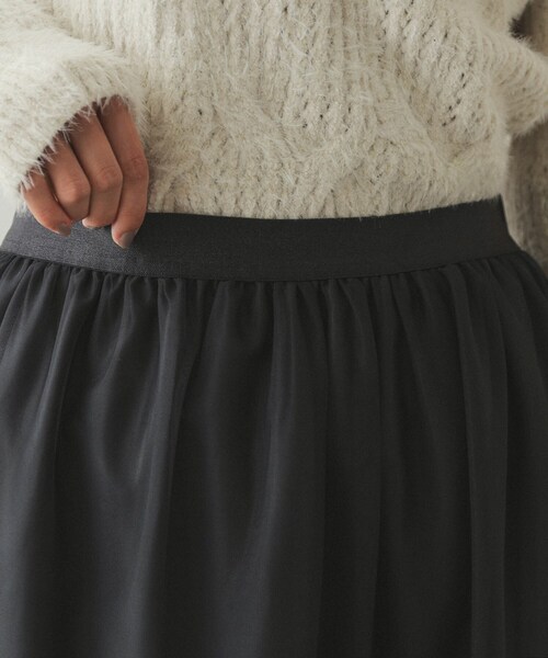 OPAQUE.CLIP（オペークドットクリップ）の「◆チュールプリーツティアードスカート【洗濯機洗い可】（スカート・レディース・ブラック/チャコールグレー・36/38/40）」の14枚目の写真