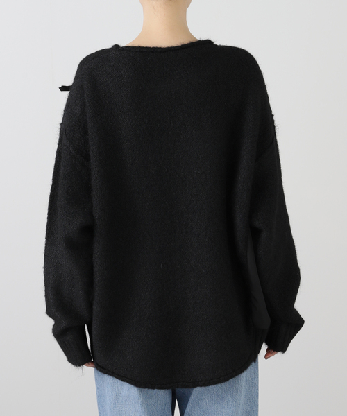 La TOTALITE(ラトータリテ)の「【MARECHAL TERRE/マルシャルテル】リボンデザインニット(ニット/セーター・レディース・チャコールグレー/アイボリー/ブラック・FREE)」の7枚目の写真