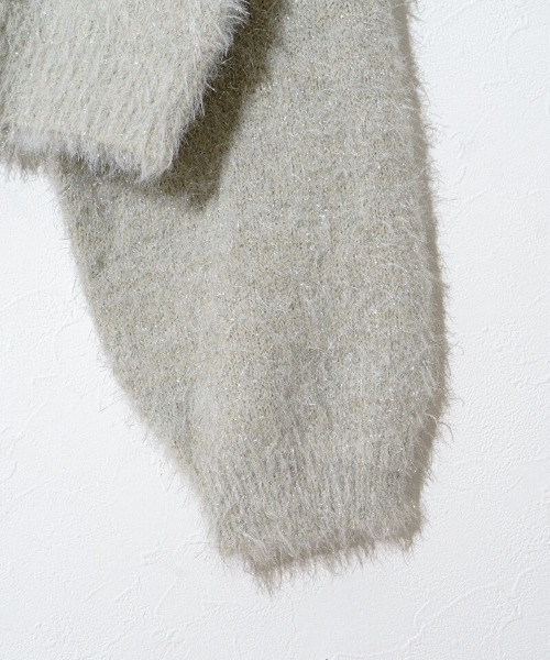 flower（フラワー）の「パーティーシャギーニット（ニット/セーター・レディース・ピンク/カーキ・FREE）」の6枚目の写真