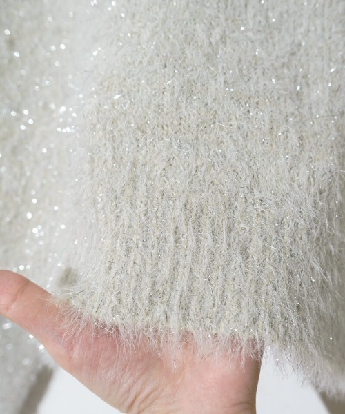 flower（フラワー）の「パーティーシャギーニット（ニット/セーター・レディース・ピンク/カーキ・FREE）」の9枚目の写真