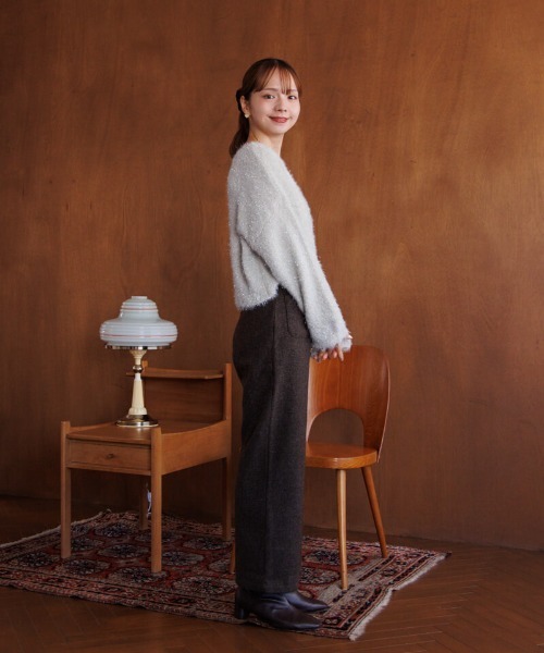 flower（フラワー）の「パーティーシャギーニット（ニット/セーター・レディース・ピンク/カーキ・FREE）」の22枚目の写真